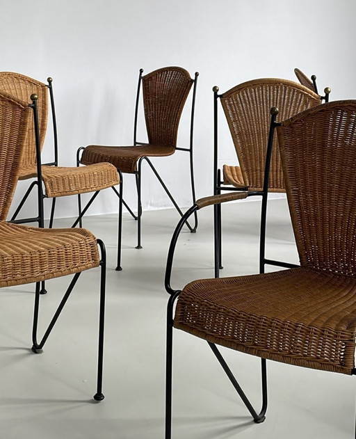 Sillas de ratán vintage 5x