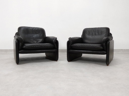 De Sede DS61 Armchairs - black leather