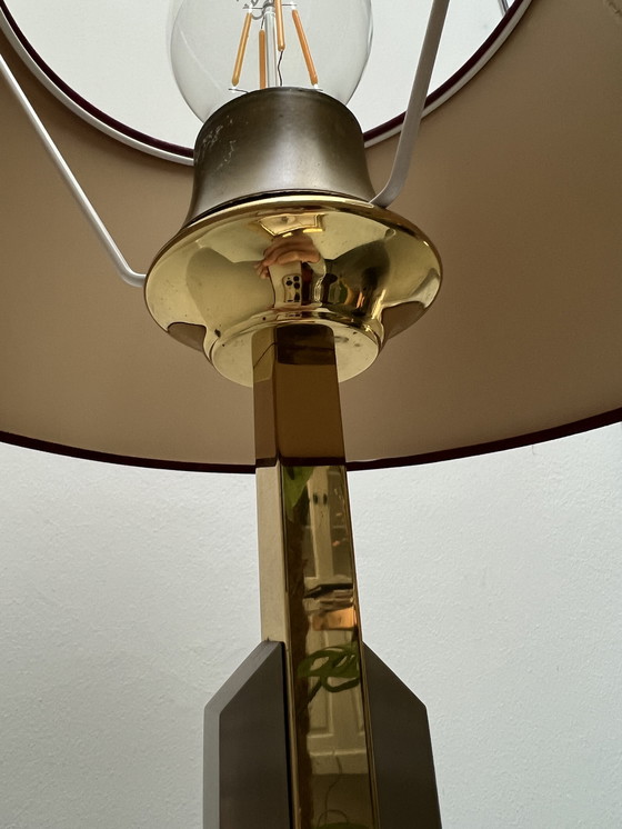 Image 1 of Lampada da tavolo in ottone in stile Hollywood Regency anni '60