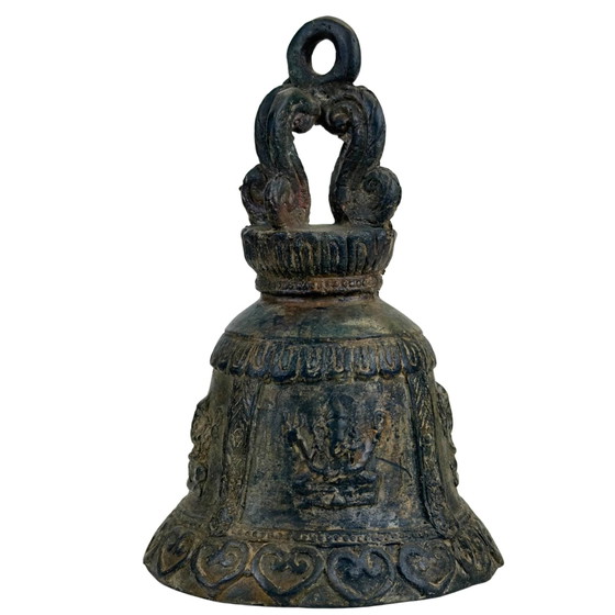 Cloche de Temple Ganesha Antique en Bronze (Ghanta) – Inde (15 cm) – Objets déco (photo 3 of 4)