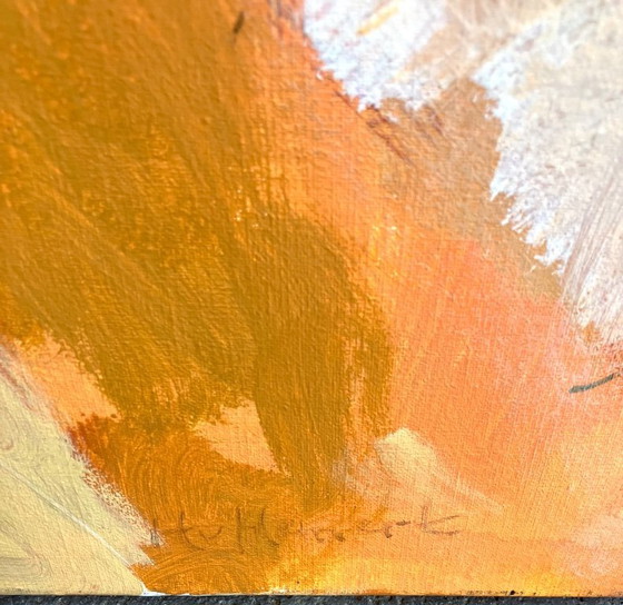 Image 1 of Peinture de H. van Hemert - composition abstraite 100 x 120 m