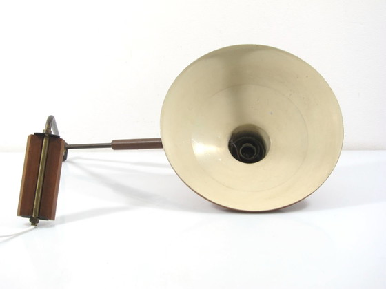 Lampada Fifties rossa design vintage a braccio girevole – Applique, Legno, Metallo (photo 3 of 4)