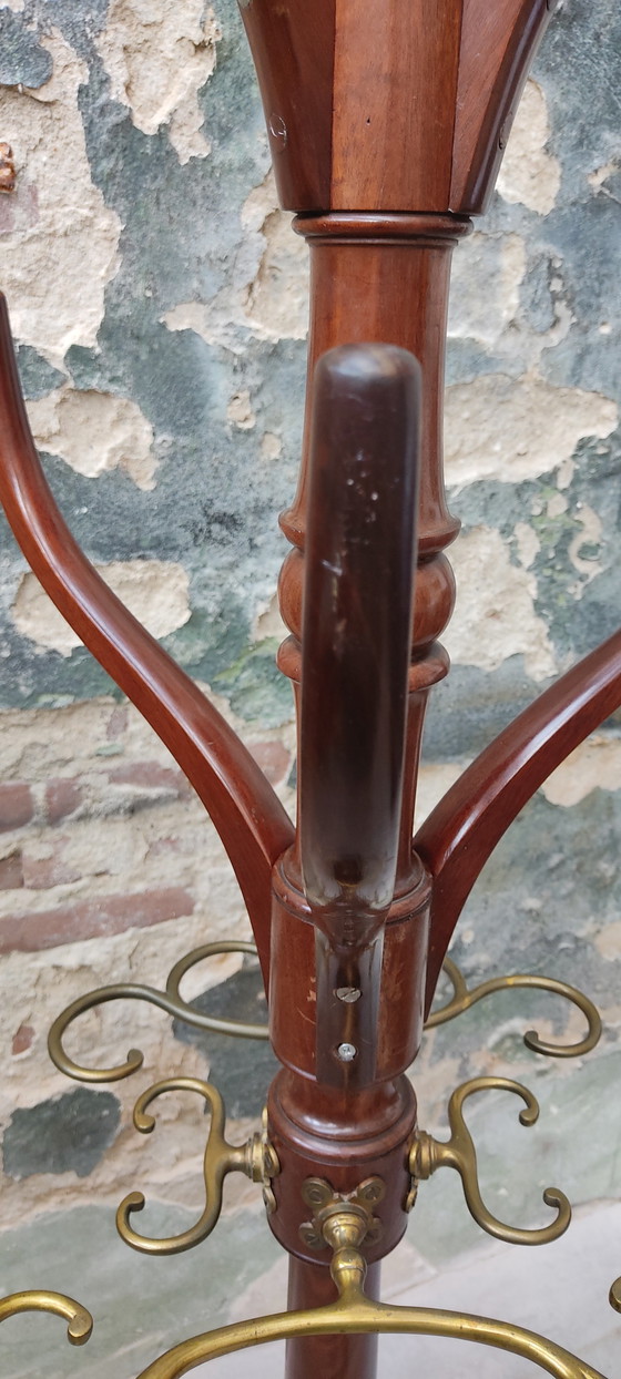 Porte-manteau/penderie victorien anglais ancien en acajou (vers 1850) – Portemanteaux, Wood, Brass (photo 6 of 15)