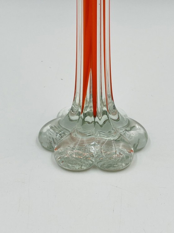 Image 1 of Vintage Murano-style blown orange glass soliflore