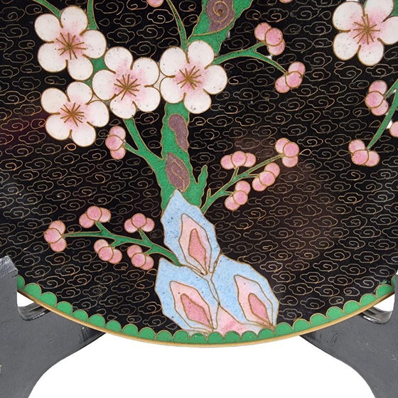 Image 1 of Assiette cloisonnée vintage unique