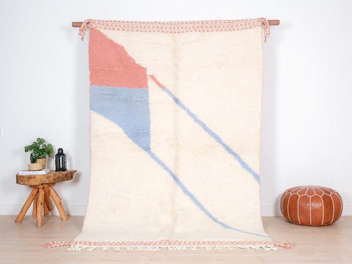 Handmade Beni Ouraine rug with colorful patterns, 2/3 m