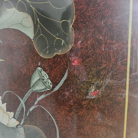 Image 1 of Vintage Chinese / Oosters kast bladgoud/ tradioneel tafereel / Bohemian kast / Aziatische kast