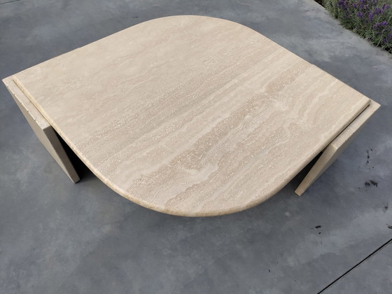 Image 1 of Travertine Teardrop Coffee Table