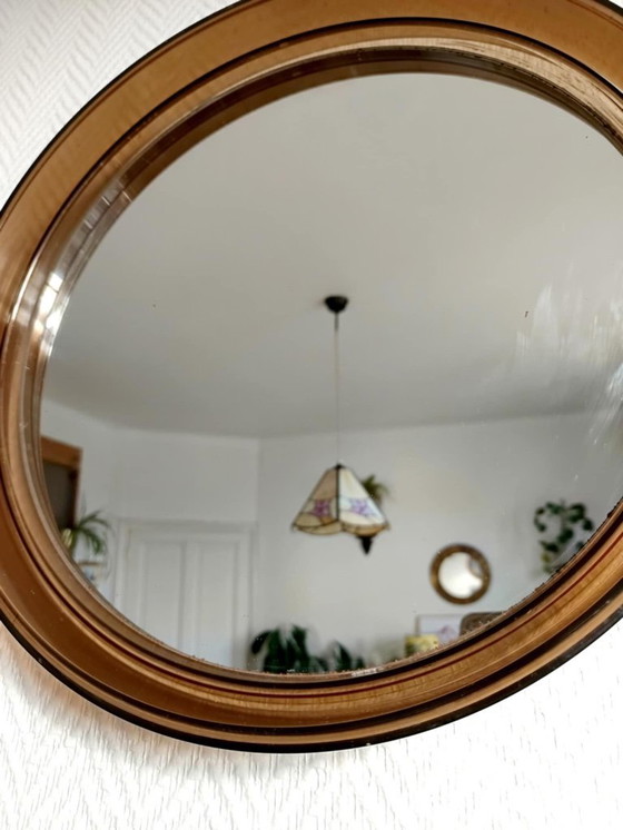 Image 1 of Miroir rond 40cm en plexiglas Gilac 1970 