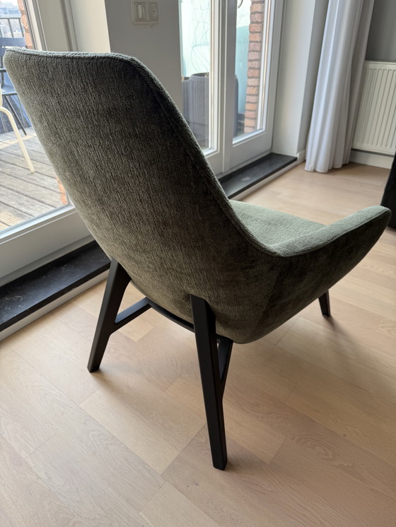 Image 1 of Montis, silla Enzo en tela bouclé/esponjosa verde musgo