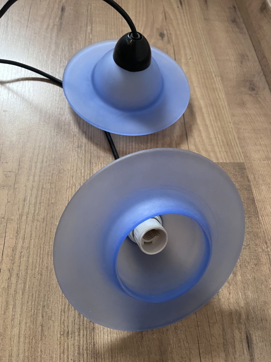 2 Vintage Postmodern Massive UFO Pendant Lights – 80s/90s – Pendant lamps, Glass (photo 7 of 7)