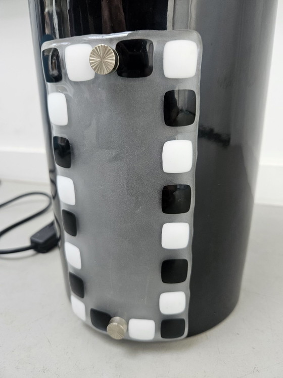 Vintage Brutalist Table Lamp Cerámicas Bondia 1970s, Ceramic, Black (photo 10 of 14)