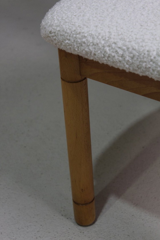 Image 1 of 4x vintage eetkamerstoelen - teddy en hout, jaren '70