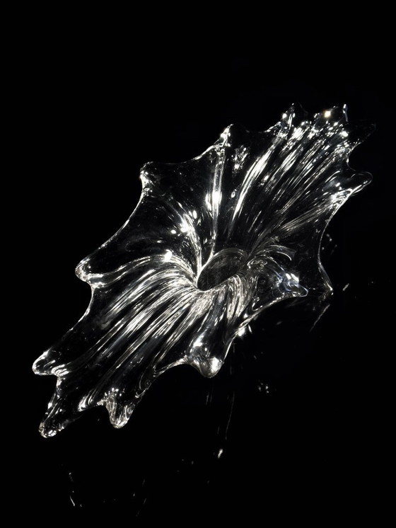 Image 1 of Große Murano Kristall Glas Schale Obstschale Italien 1970er 1980er