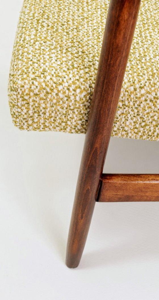 Image 1 of Fauteuil vintage vert mélange bouclé 1970 mid century modern design