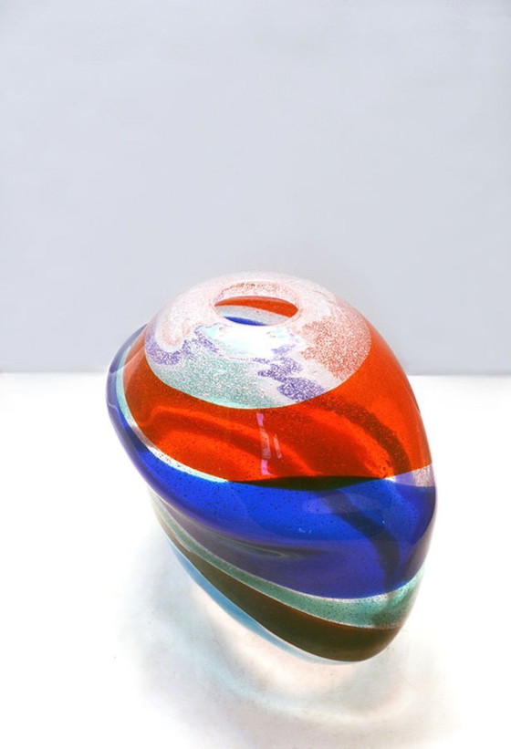 Image 1 of Fulvio Bianconi a fasce vase by Cenedese Murano, 1960s