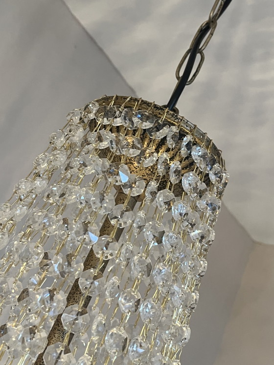 Lustre Sac XL Suspension Cristal Cadre Couleur Bronze – Crystal (photo 9 of 10)