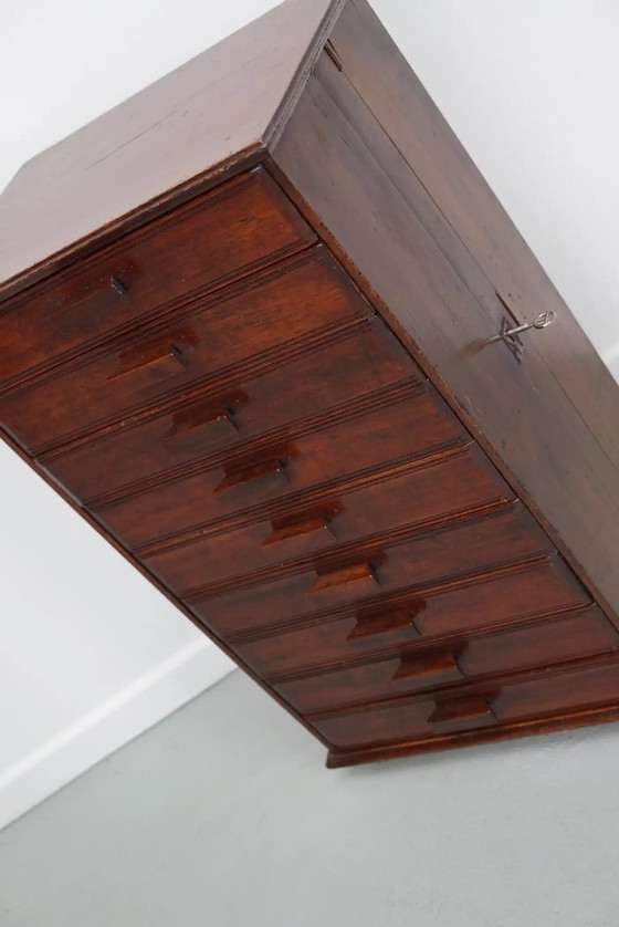 Image 1 of French Art Deco Mahogany Apothecary/Filing Cabinet, Circa 1920