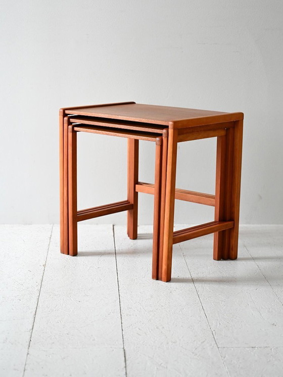 Image 1 of Set of 3 Vintage Scandinavian Teak Nesting Tables