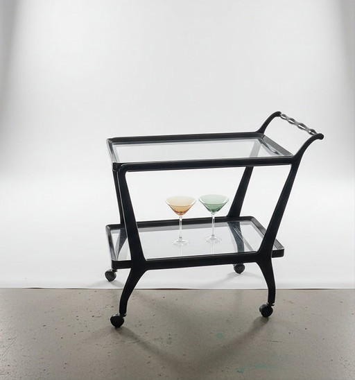 Carrito de bebidas italiano vintage de mediados de siglo, década de 1960.