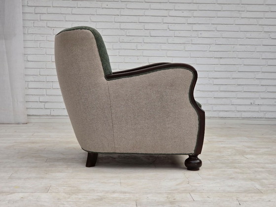 Deense relaxstoel uit de jaren 60, meubelwol, eikenhout – Fauteuils, Wood, Wool (photo 11 of 21)