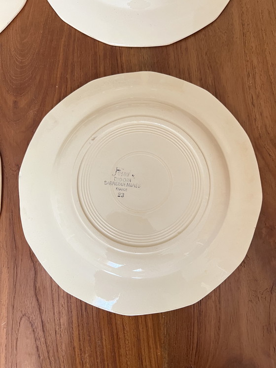 Image 1 of Set von 4 halbhohen Tellern aus Sarreguemines-Steingut - Digoin - Made in France