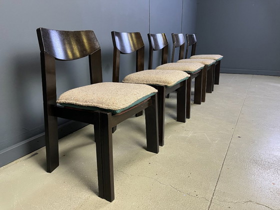 Image 1 of Satz von 5 brutalistischen Esszimmerstühlen, 1970er Jahre
