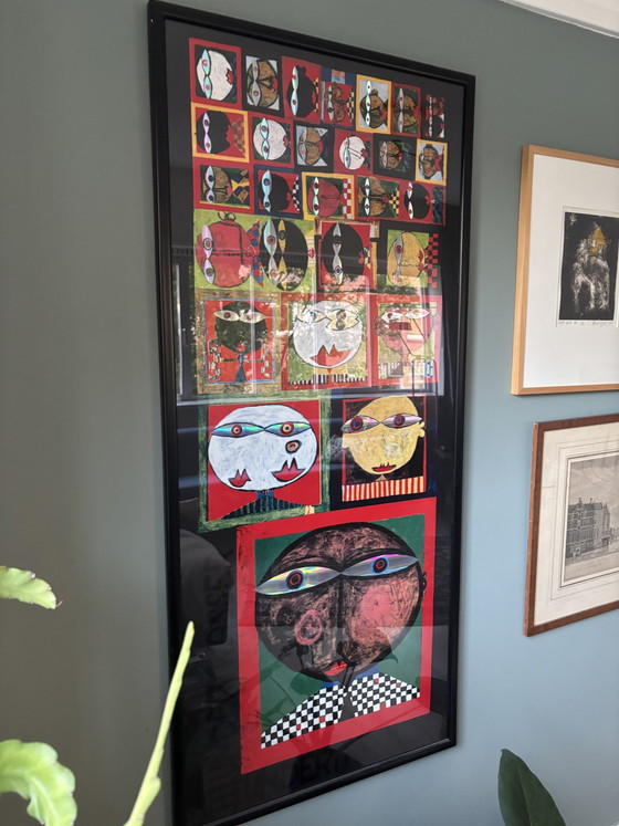 Image 1 of Hundertwasser-Poster mit Rahmen 60x138