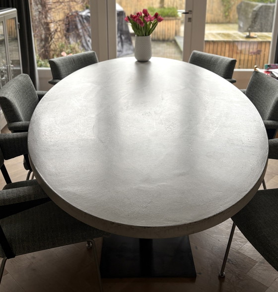 Beautiful Concrete Table with Steel Frame – Dining tables, Metal, Stone (photo 2 of 5)