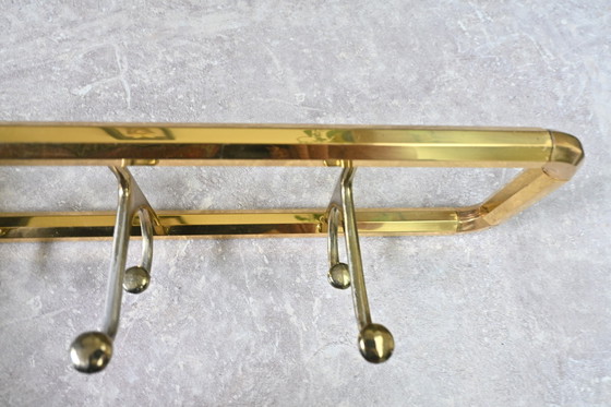 Image 1 of Messing Art Deco Wandgarderobe 1940er-1950er Jahre