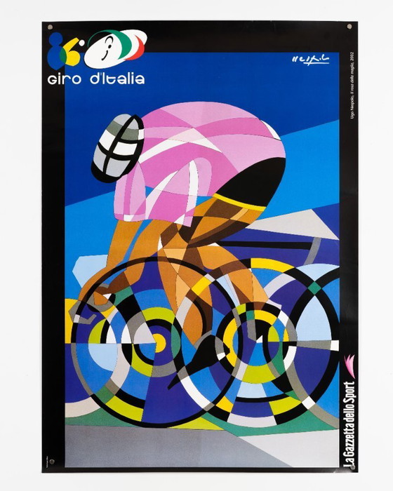 Image 1 of 86e Giro d'Italia – 2002 – Originele vintage wielerposter van Ugo Nespolo – Italiaanse popart – 97x68 cm