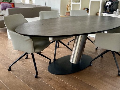 Brees New World, table à manger, 6 personnes, modèle Libra.