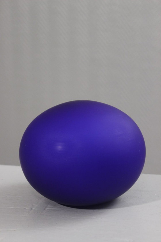 Image 1 of Habitat Lampe Pebble vintage verre bleu cobalt design 2001