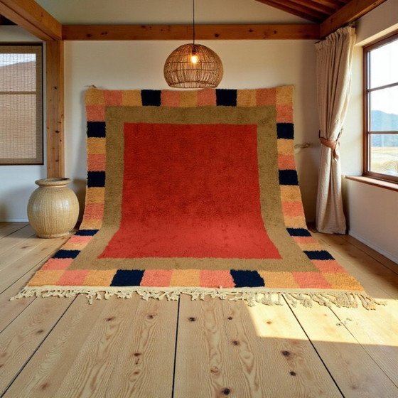 Image 1 of MAROKKAANS ORANJE TAPIJT VAN NATUURLIJKE WOL 300X200CM