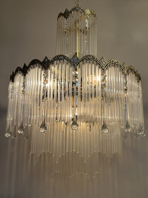 Italian Rod Chandelier 1920s Style