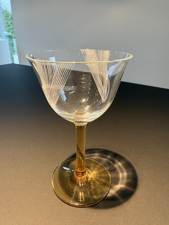 Image 1 of Service Art Déco (années 1930) composé de deux verres à porto et d'un verre digestif