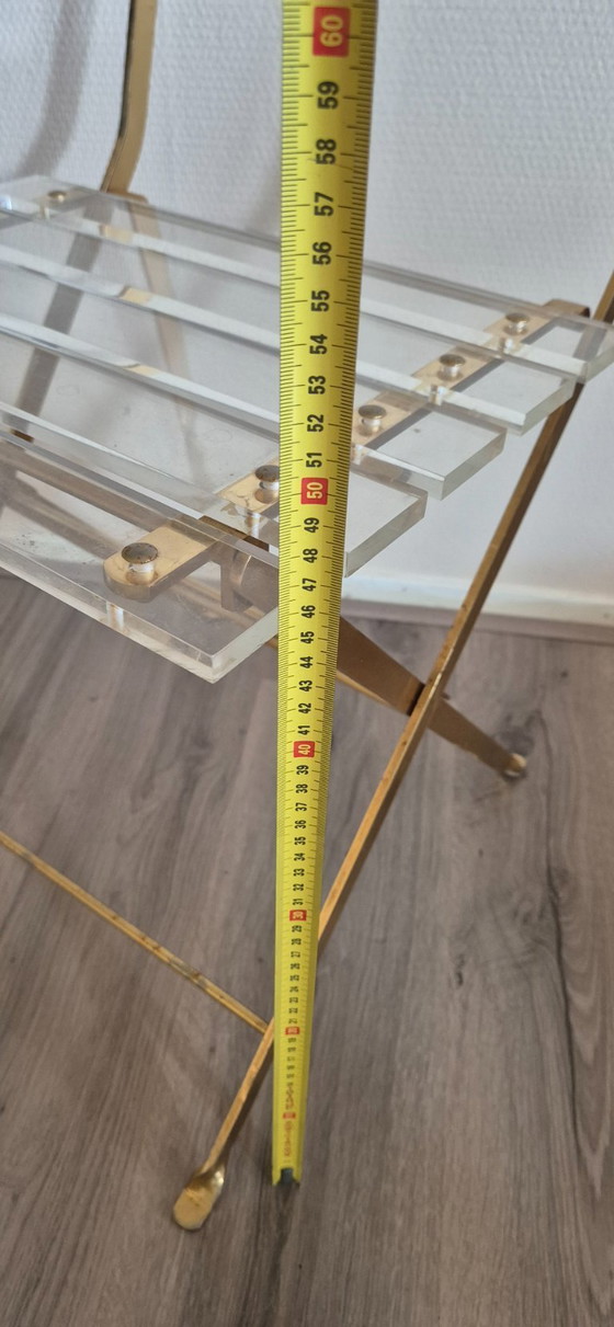 Image 1 of Transparent brass folding chair Yonel Lebovici