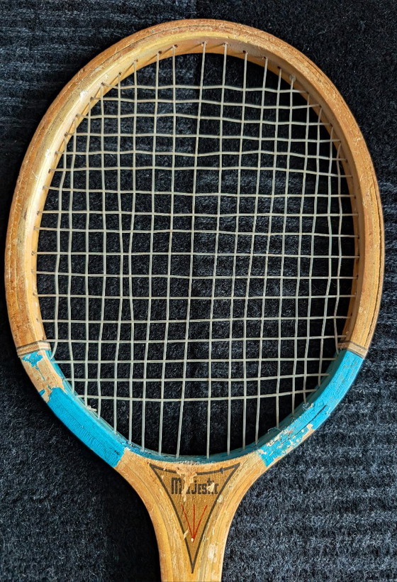 Paire de raquettes de tennis vintage Majestic en bois – 1950 – Objets déco, Wood (photo 8 of 10)