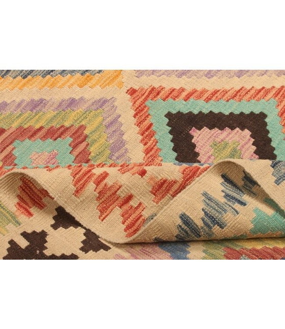 294x202cm Handgeweven Traditionele Kelim Vloerkleed Wol Tapijt, Rugs & carpets, Wool, Beige (photo 7 of 10)
