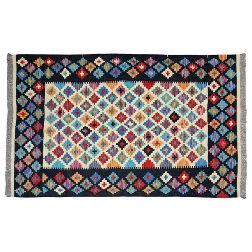 Alfombra Kilim afgana tejida a mano – Lana Maimana tradicional, 124 x 191 cm – vloerkleden en tapijten, Wool (photo 2 of 5)