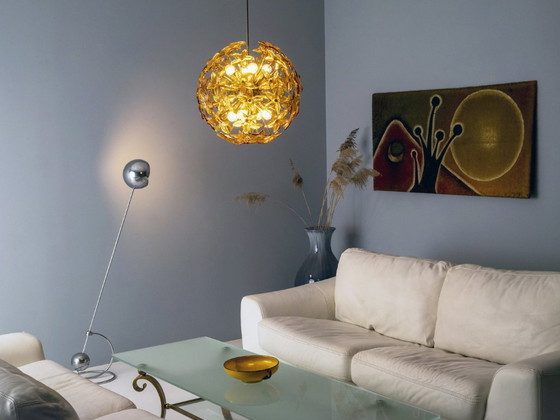 Image 1 of Paesaggio con sole e luna, pittura tessile, anni '70