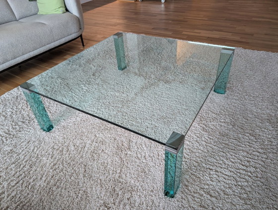 Image 1 of Postmodern vintage all-glass table, 1980s