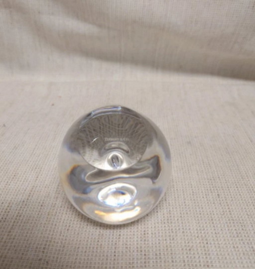 Tiffany & Co. Crystal paperweight apple