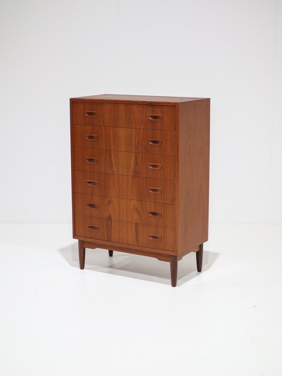 Chest of drawers teak vintage Danish 60s mid-century, Wood, Brown, 1960 (photo 2 of 11)