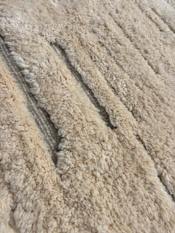 Image 1 of Marokkaans Mrirt Wit Wollen Tapijt 200x300 cm - Berber Marokkaans Modern Tapijt - Marokkaans Natuurlijk Wollen Tapijt -