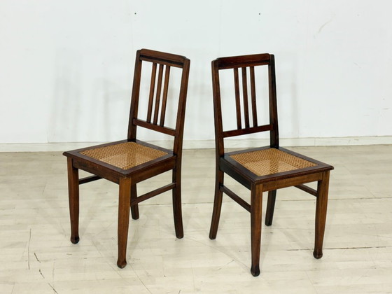 Image 1 of 2x Chaises Gründerzeit / Chaises de salle à manger / Chaises de salon – Gründerzeit / Antique