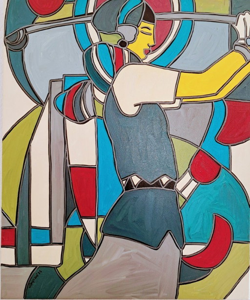 Patricia KLEYMAN - La Golfeuse - Tableau d'artiste