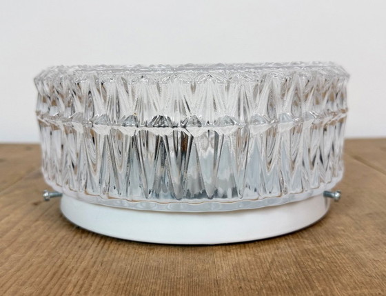 Lampada da parete o Plafoniera in vetro vintage, anni '70, Plafoniere, Metallo, Trasparente, Modern (foto 5 di 14)