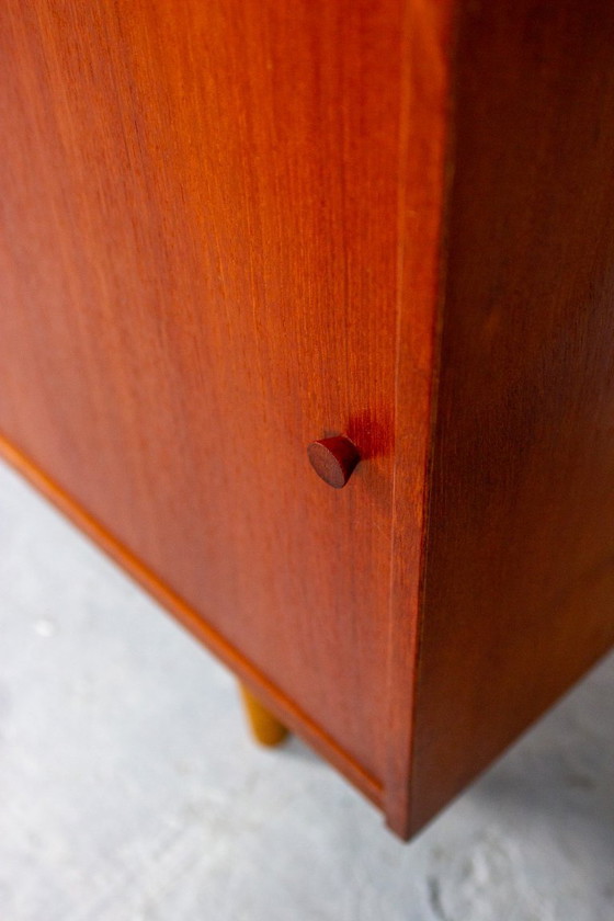 Image 1 of Vintage teakhouten hoge boekenkast, dressoir, ladekast, midden 20e eeuw