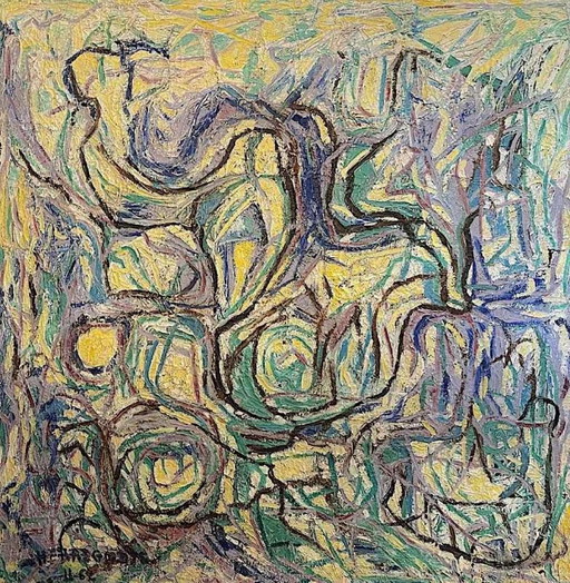 Urbain Herregodts, Abstracte Compositie, 1962, Olie op Paneel